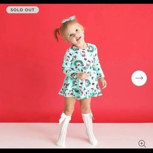 Posh Peanut Hello Kitty Christmas Ruffle Bodysuit Dress - 12-18 Months